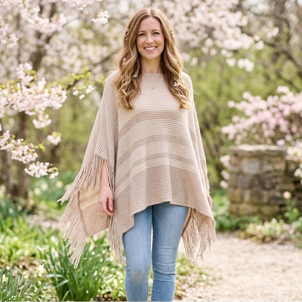 Gentle Fawn Fringe Poncho Sweater